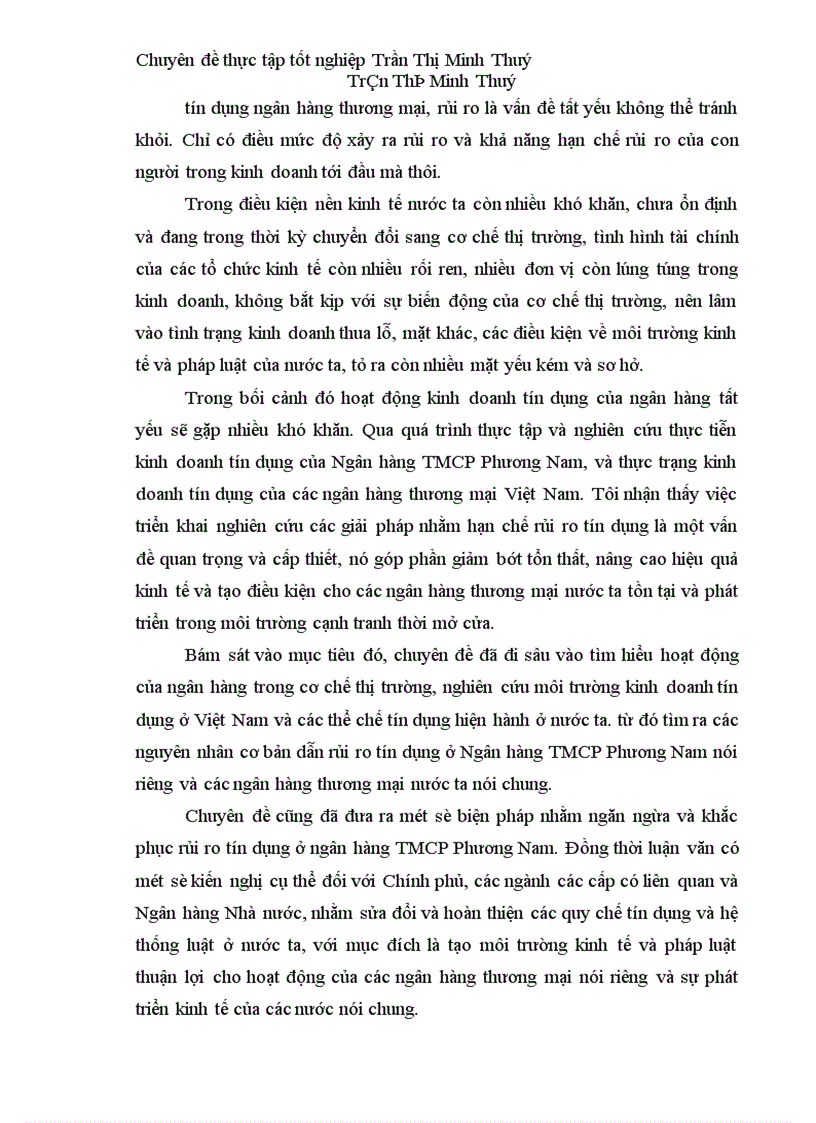 image for page Một số giải pháp hạn chế rủi ro tín dụng ở Ngân hàng TMCP Phương Nam 1