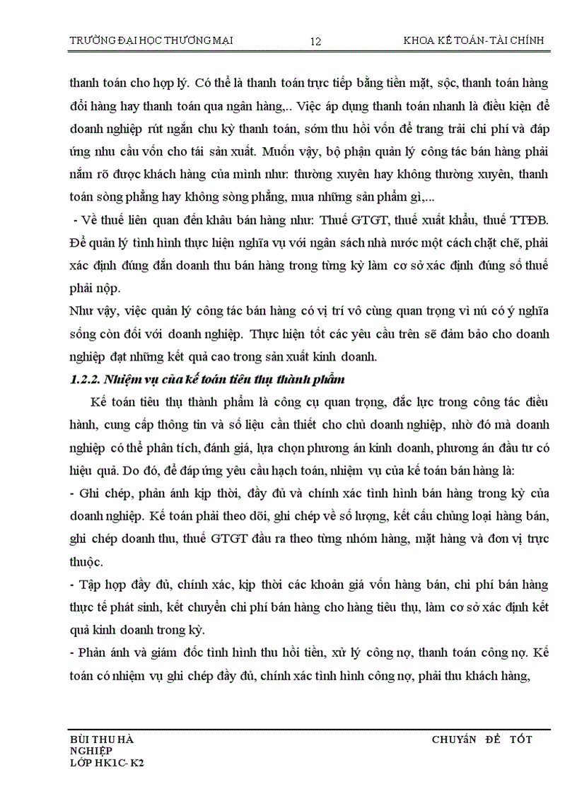 image for page Hoàn thiện kế toán nghiệp vụ tiêu thụ thành phẩm tại Công ty SX DVXK Nguyễn Hoàng trong điều kiện vận dụng chuẩn mực kế toán số 14