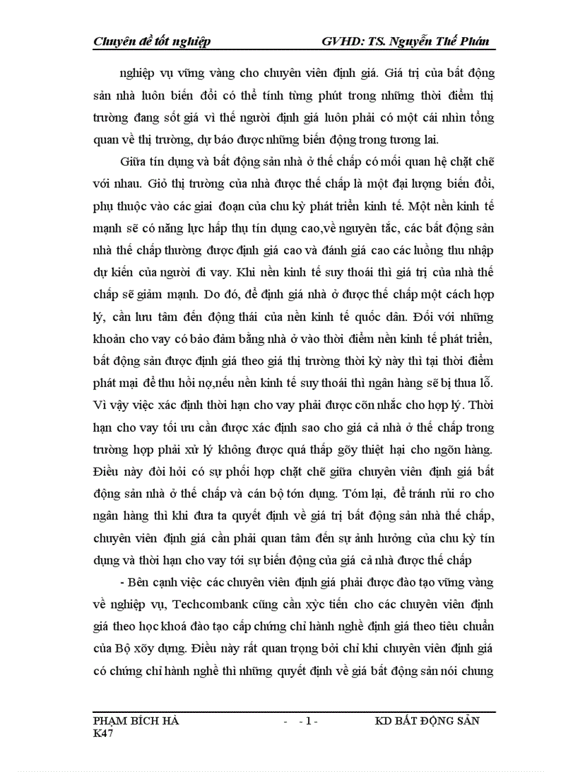 image for page Quy trình định giá bất động sản thế chấp là nhà ở tại Techcombank 1