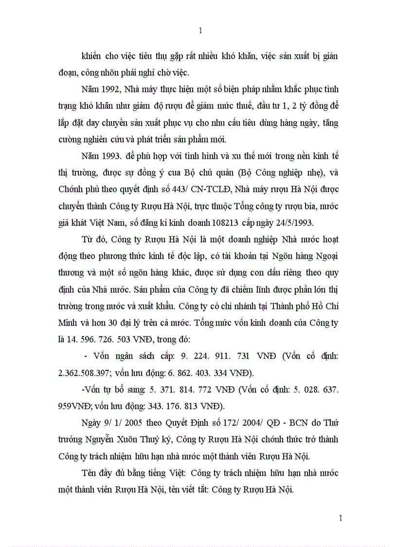 image for page Hoàn thiện kế toán tiêu thụ sản phẩm tại Công ty cổ phần Cồn Rượu Hà Nội 1