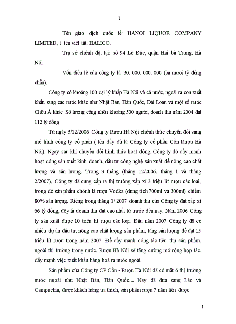 image for page Hoàn thiện kế toán tiêu thụ sản phẩm tại Công ty cổ phần Cồn Rượu Hà Nội 1