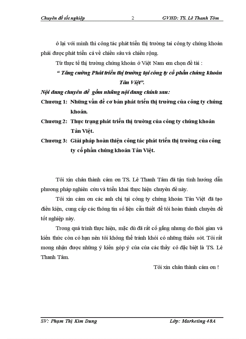 image for page Tăng cường Phát triển thị trường tại công ty cổ phần chứng khoán Tân Việt