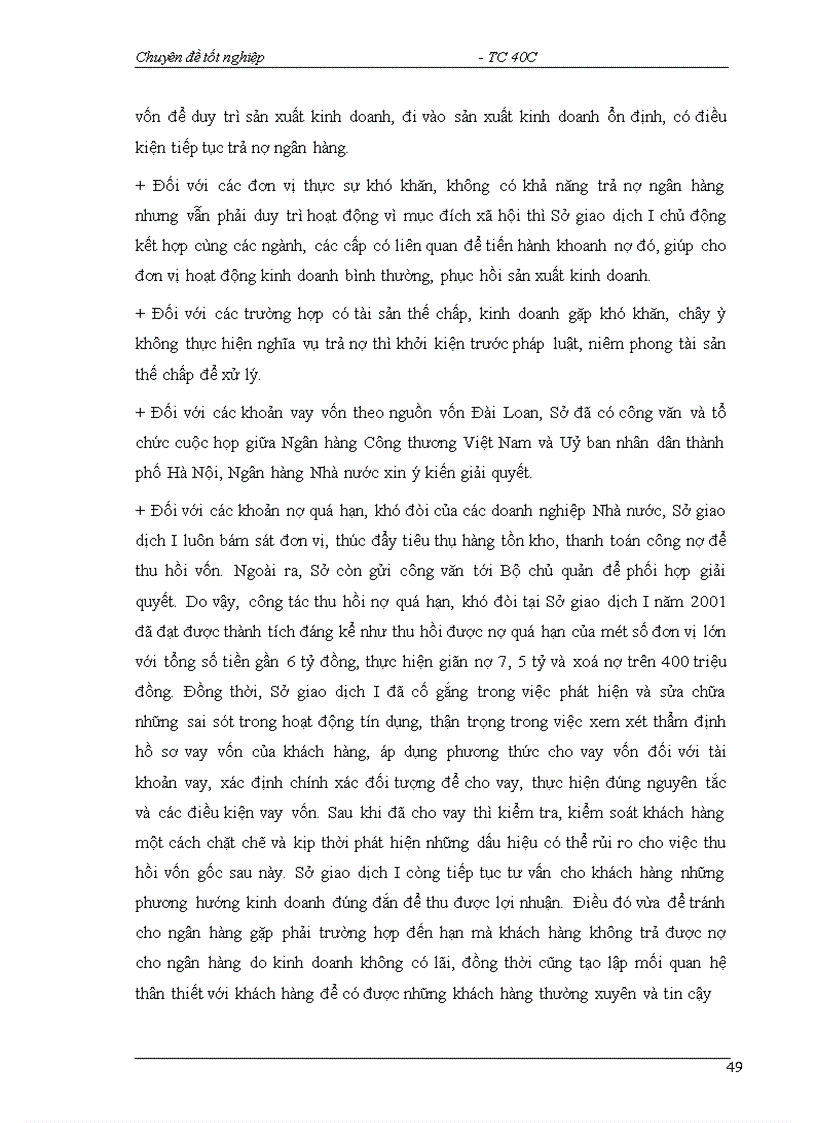 image for page Một số giải pháp nhằm hạn chế rủi ro tín dụng tại Sở giao dịch I NHCTVN 1