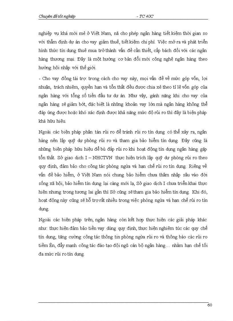 image for page Một số giải pháp nhằm hạn chế rủi ro tín dụng tại Sở giao dịch I NHCTVN 1
