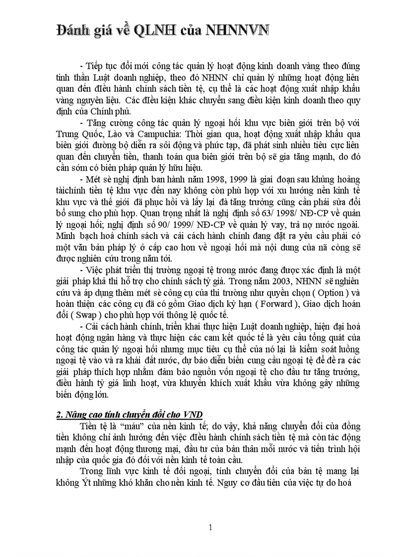 image for page Đánh giá về hoạt động quản lý ngoại hối của NHNN Việt nam thời gian qua và những kiến nghị 1