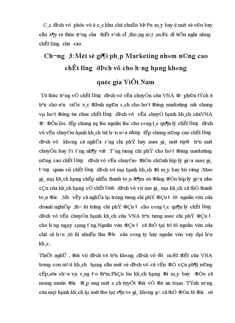 image for page Nâng cao chất lượng dịch vụ vận chuyển hành khách cho hãng Hàng không quốc gia Việt Nam VNA