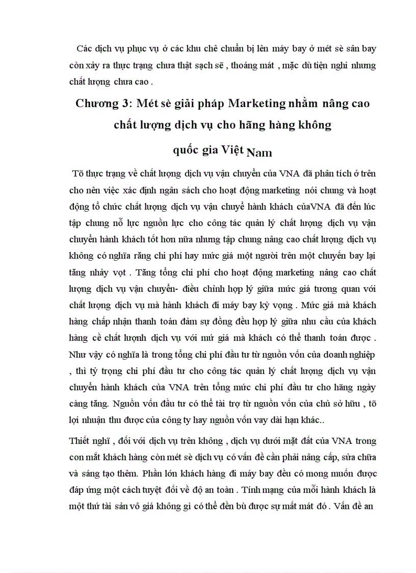 image for page Nâng cao chất lượng dịch vụ vận chuyển hành khách cho hãng Hàng không quốc gia Việt Nam VNA