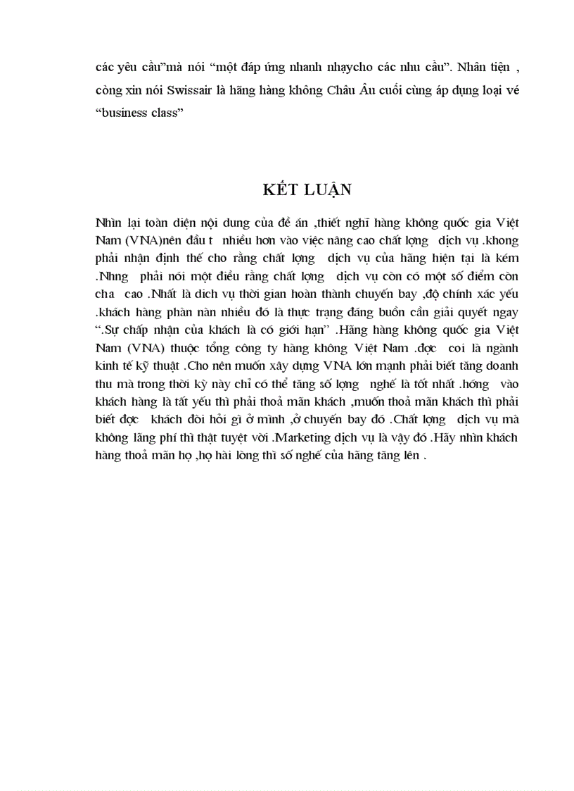 image for page Nâng cao chất lượng dịch vụ vận chuyển hành khách cho hãng Hàng không quốc gia Việt Nam VNA