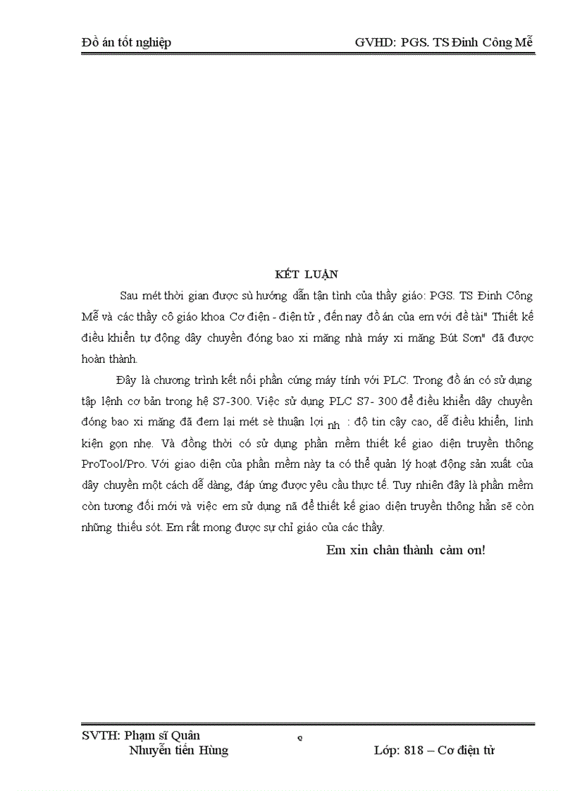 image for page Thiết kế điều khiển tự động dây chuyền đóng bao nhà máy xi măng Bút Sơn