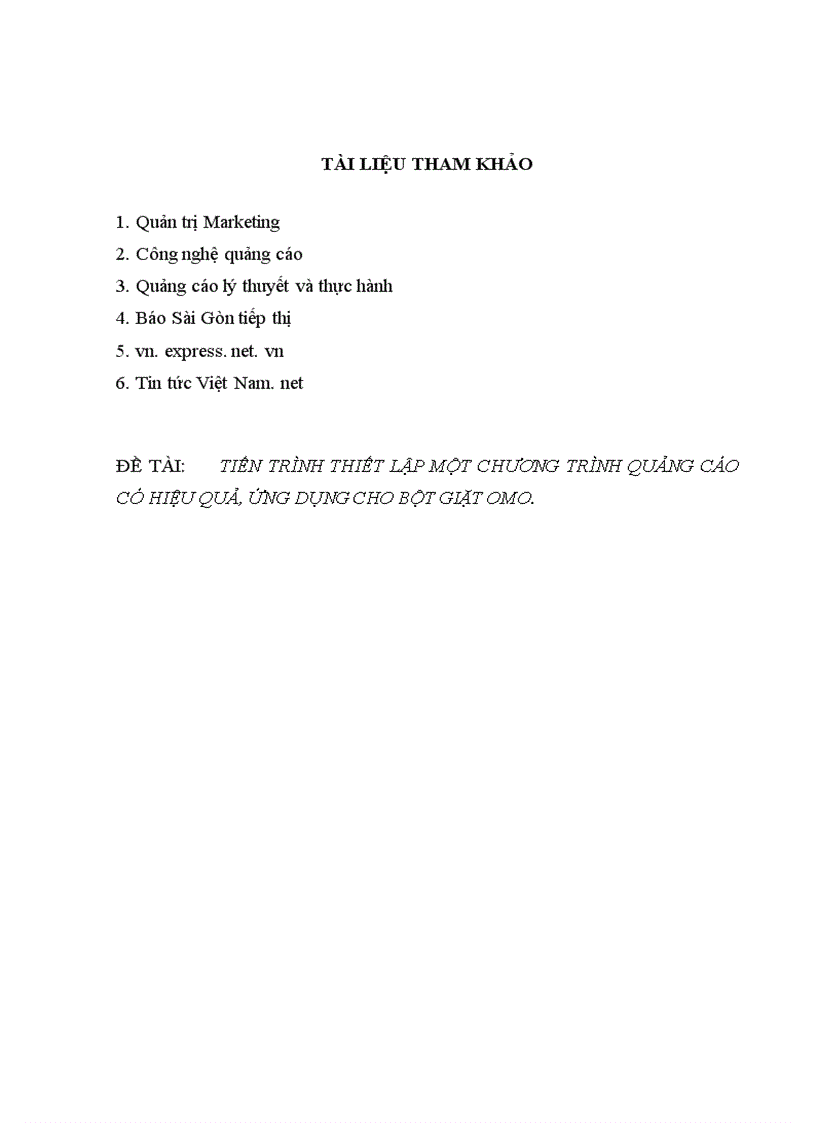 image for page tiến trình thiết lập một chương trình quảng cáo có hiệu quả ứng dụng cho bột giặt omo 1