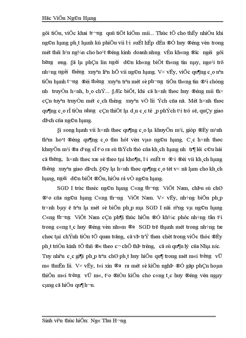 image for page Công tác huy động vốn tại Sở giao dịch I Ngân hàng Công thương Việt Nam Thực trạng và giải pháp 1