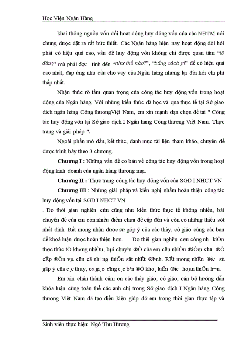 image for page Công tác huy động vốn tại Sở giao dịch I Ngân hàng Công thương Việt Nam Thực trạng và giải pháp 1