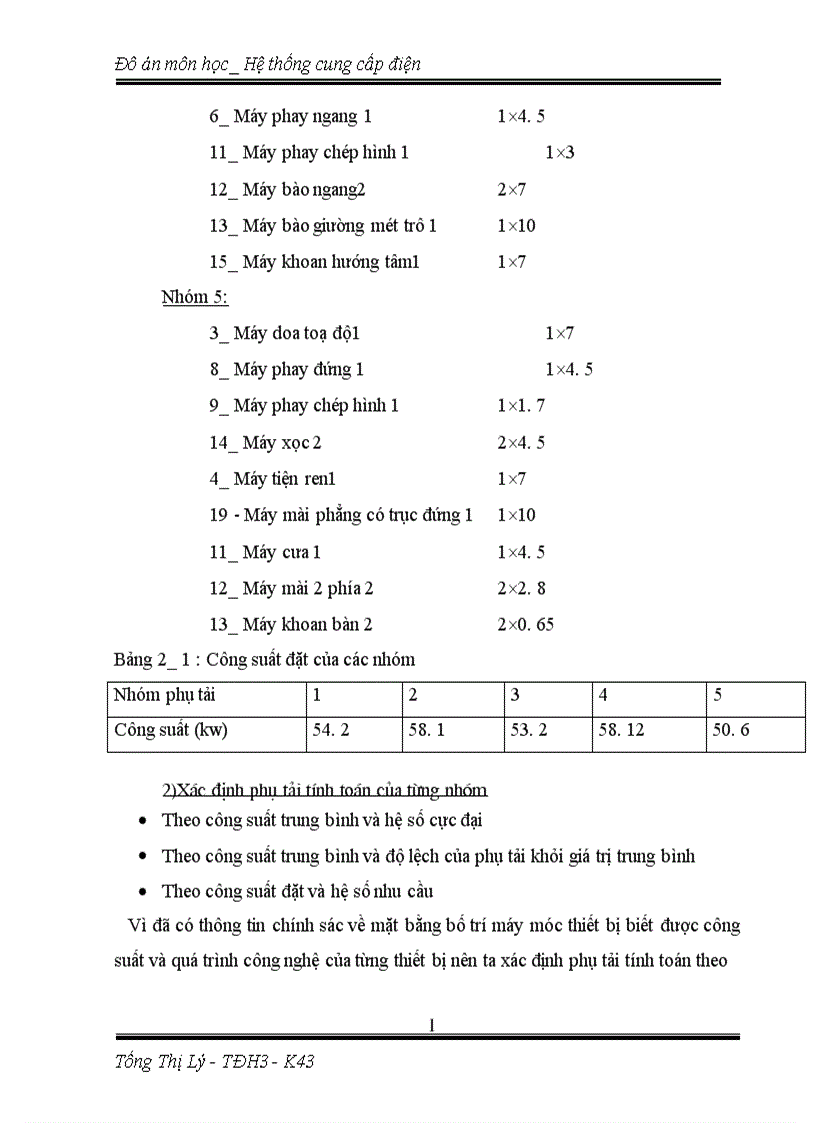 image for page Thiết kế hệ thống cung cấp điện cho nhà máy Đồng hồ chínhxác I Số liệu ban đầu