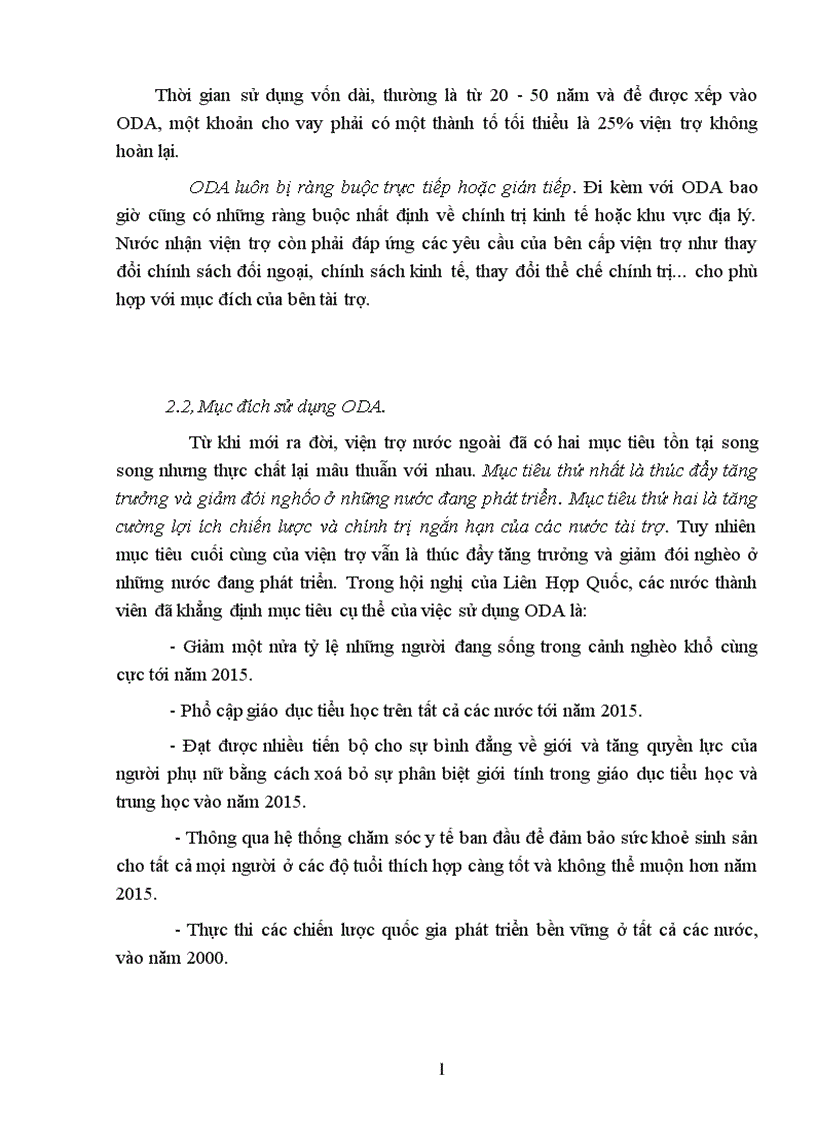 Một số giải pháp nhằm tăng cường công tác quản lý và sử dụng nguồn Hỗ trợ phát triển chính thức ODA ở Việt Nam trong giai đoạn hiện nay 1