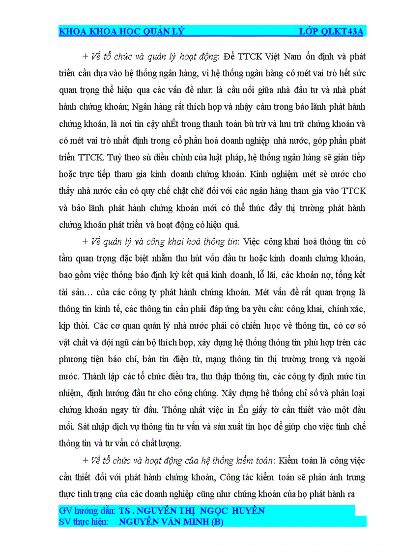 image for page Quản lý của Nhà nước đối với các Công ty tham gia thị trường Chứng khoán ở Việt Nam hiện nay Khoa