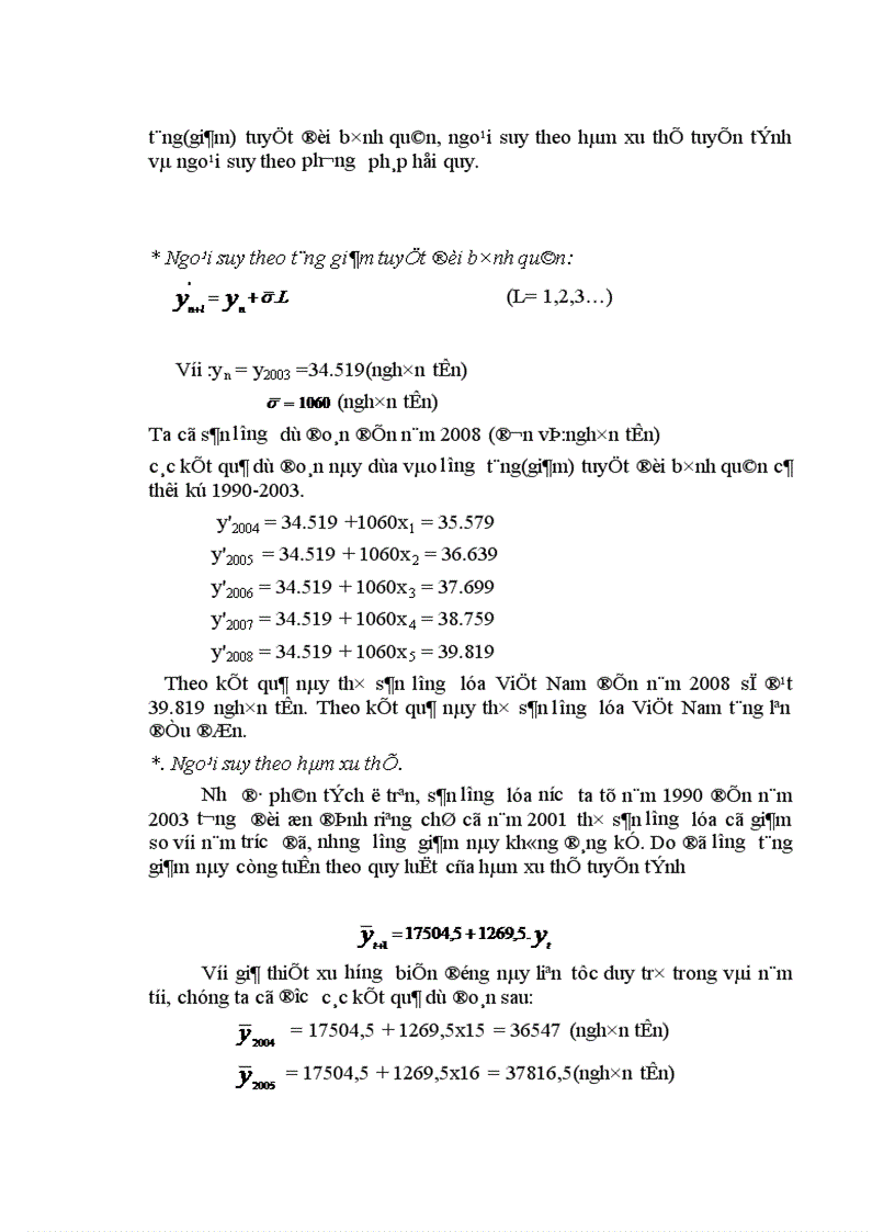 image for page Vận dụng phương pháp dãy số thời gian phân tích và dự đoán sản lượng lúa việt nam đến năm 2008