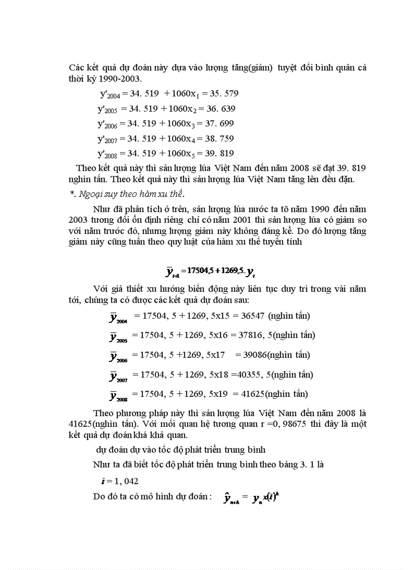 image for page Vận dụng phương pháp dãy số thời gian phân tích và dự đoán sản lượng lúa việt nam đến năm 2008