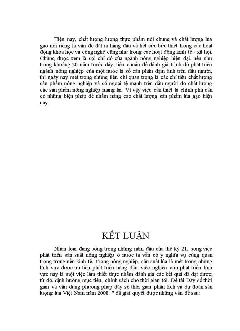 image for page Vận dụng phương pháp dãy số thời gian phân tích và dự đoán sản lượng lúa việt nam đến năm 2008