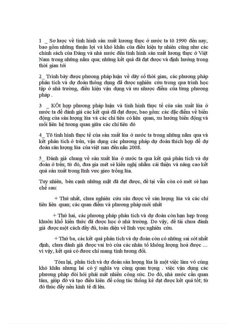 image for page Vận dụng phương pháp dãy số thời gian phân tích và dự đoán sản lượng lúa việt nam đến năm 2008