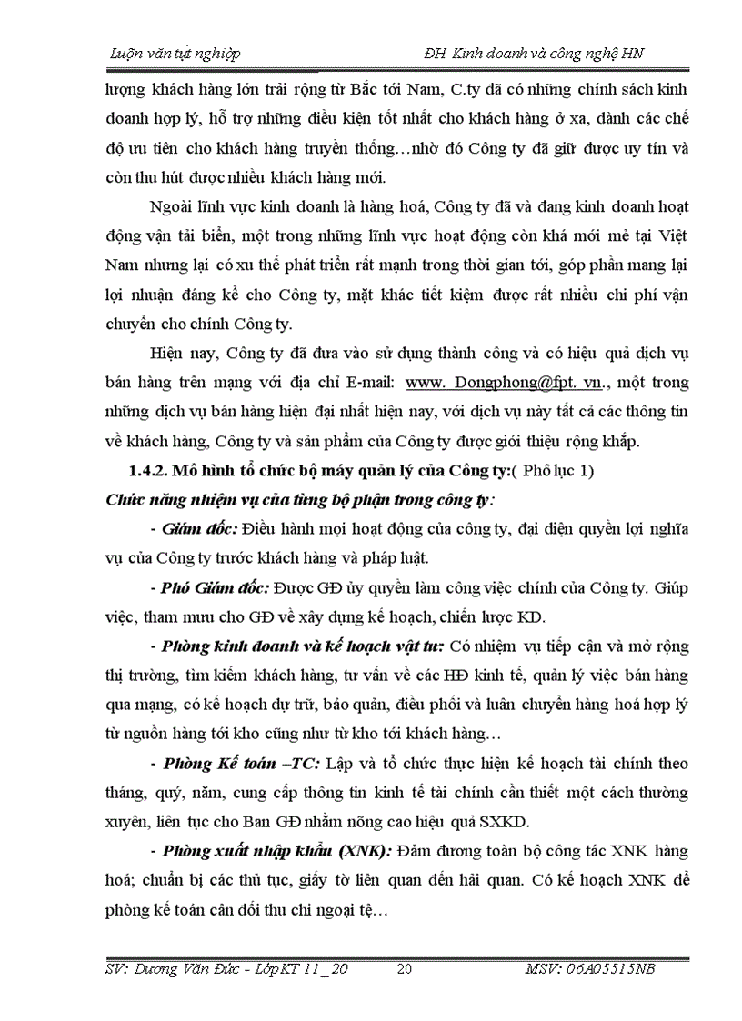 image for page Kế toán bán hàng và xác định kết quả bán hàng tại Công ty TNHH thương mại Đông Phong