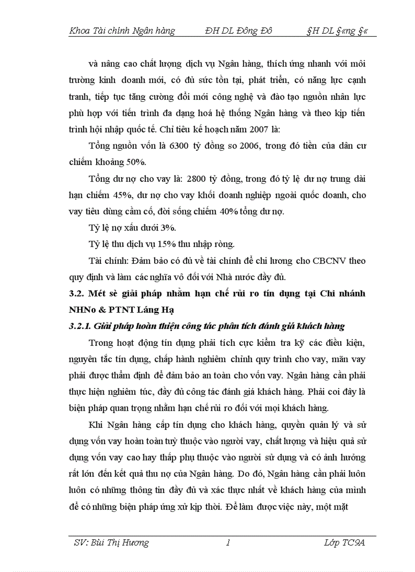 image for page Giải pháp phòng ngừa hạn chế rủi ro trong hoạt động tín dụng tại Chi nhánh Ngân hàng Nông nghiệp và Phát triển nông thôn Láng Hạ 1