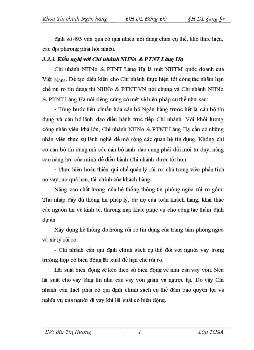 image for page Giải pháp phòng ngừa hạn chế rủi ro trong hoạt động tín dụng tại Chi nhánh Ngân hàng Nông nghiệp và Phát triển nông thôn Láng Hạ 1