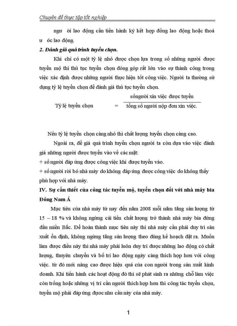 image for page Hoàn thiện công tác tuyển mộ tuyển chọn nhân lực tại nhà máy bia Đông Nam Á 1