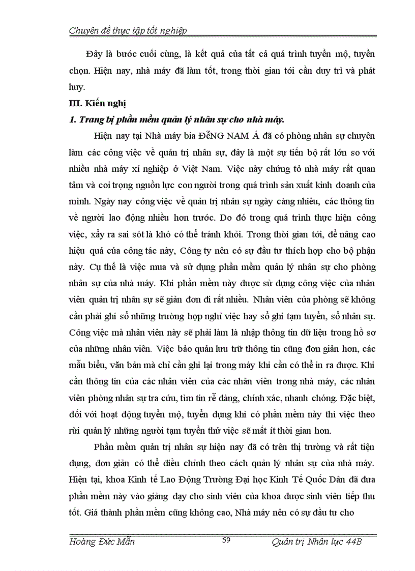 image for page Hoàn thiện công tác tuyển mộ tuyển chọn nhân lực tại nhà máy bia Đông Nam Á 1