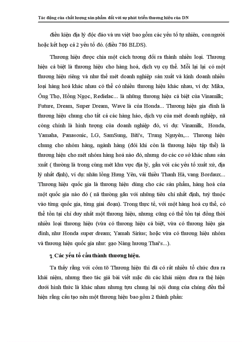 image for page Tác động của chất lượng sản phẩm đối với sự phát triển thương hiệu của DN 1