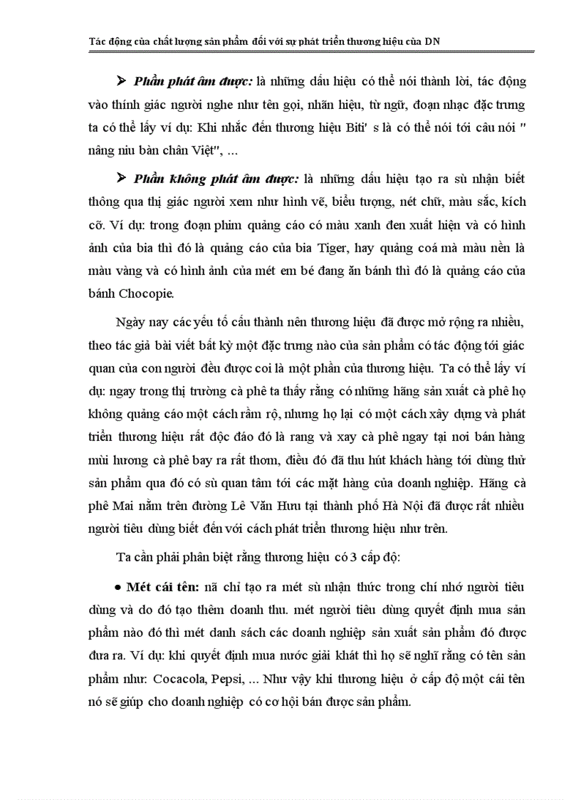 image for page Tác động của chất lượng sản phẩm đối với sự phát triển thương hiệu của DN 1