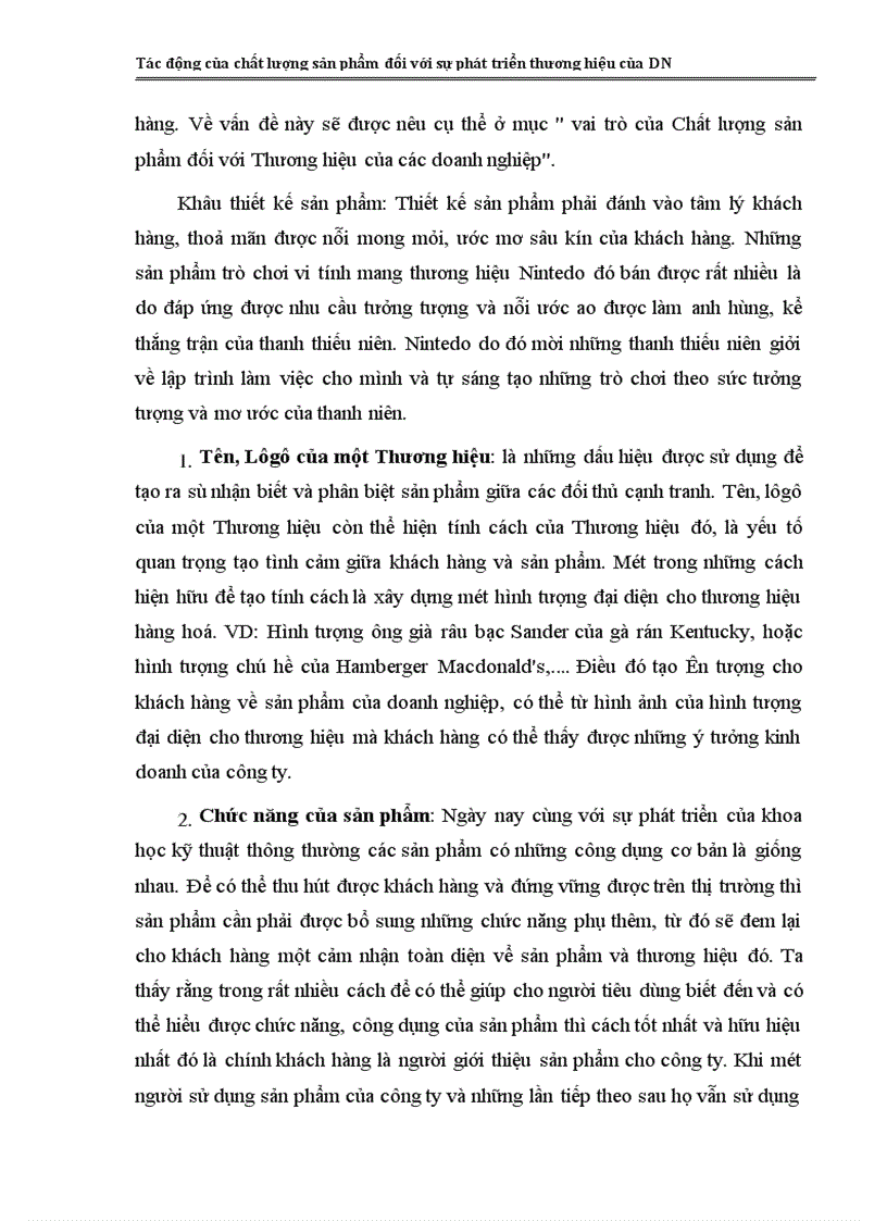 image for page Tác động của chất lượng sản phẩm đối với sự phát triển thương hiệu của DN 1