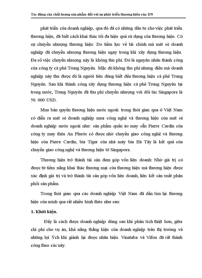 image for page Tác động của chất lượng sản phẩm đối với sự phát triển thương hiệu của DN 1