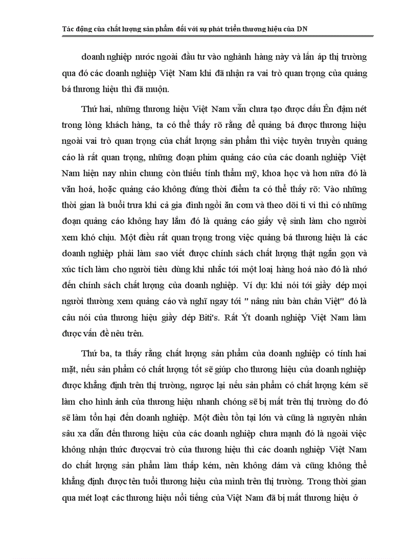 image for page Tác động của chất lượng sản phẩm đối với sự phát triển thương hiệu của DN 1