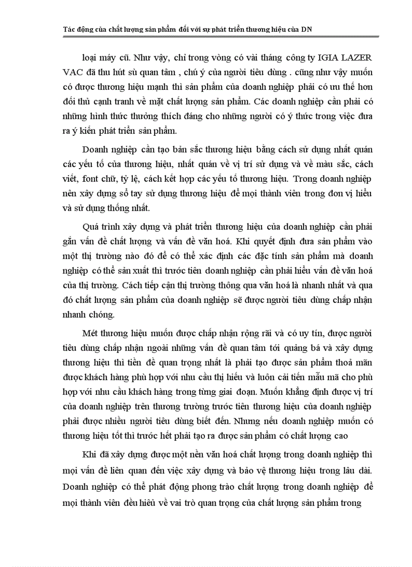 image for page Tác động của chất lượng sản phẩm đối với sự phát triển thương hiệu của DN 1