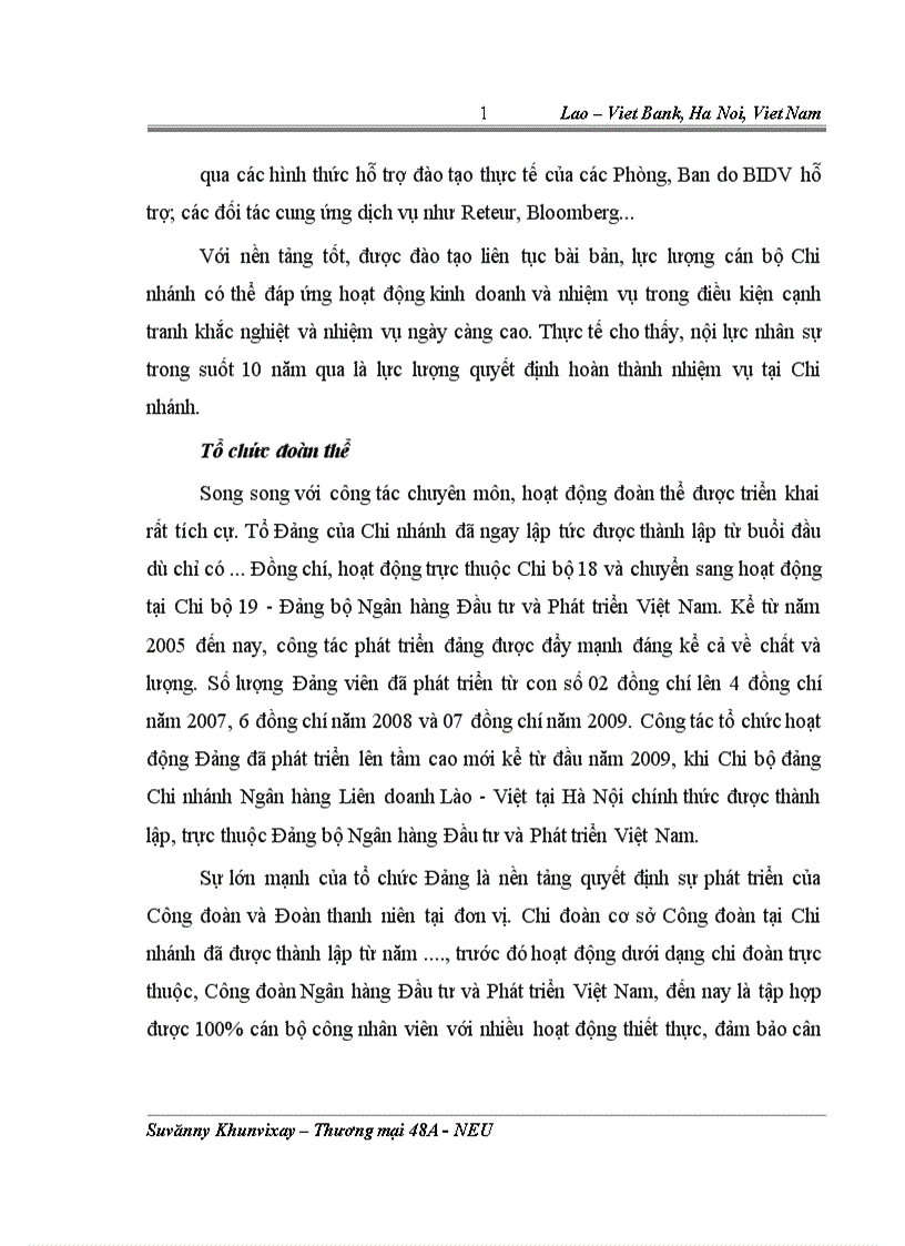 image for page Phát triển dịch vụ tại Ngân hàng Liên doanh Lào Việt chi nhánh Hà Nội