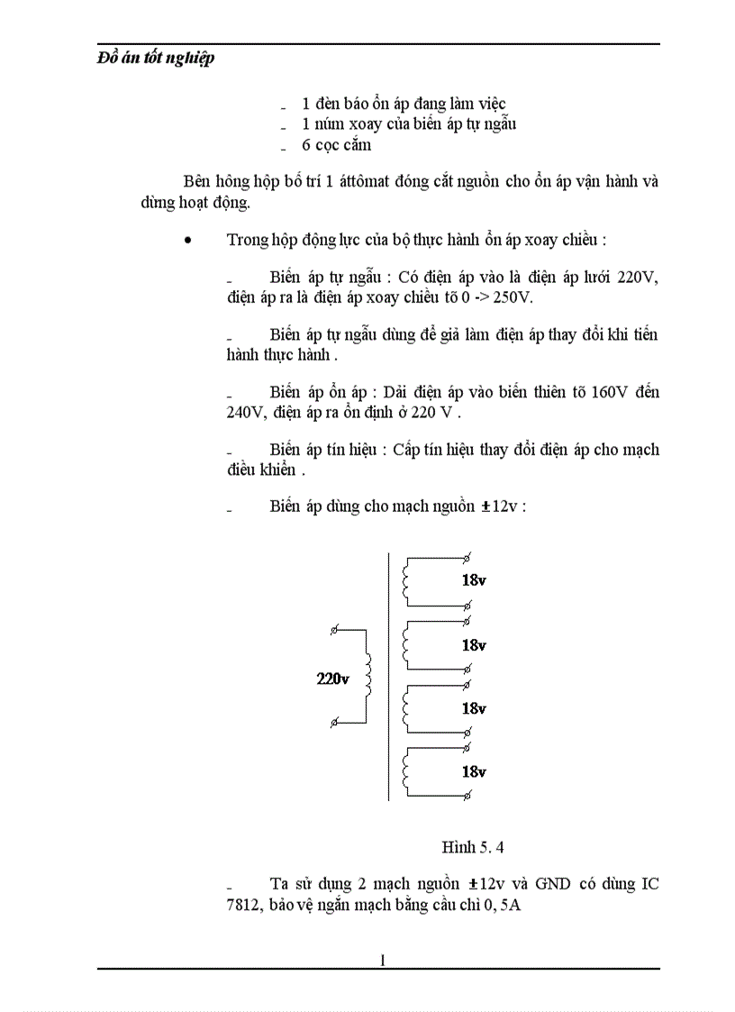 image for page Thiết kế bộ thực hành nguồn ổn áp xoay chiều theo nguyên tắc biến áp