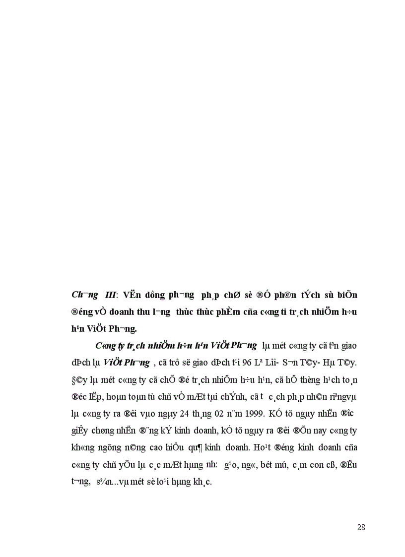 image for page Vận dụng phương pháp chỉ số để phân tích doanh thu của công ty trách nhiệm hữu hạn Việt Phương 1