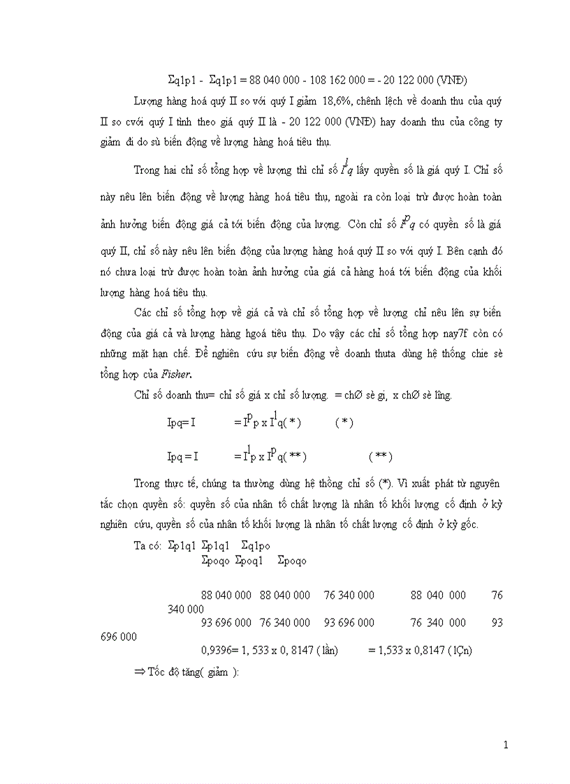 image for page Vận dụng phương pháp chỉ số để phân tích doanh thu của công ty trách nhiệm hữu hạn Việt Phương 1