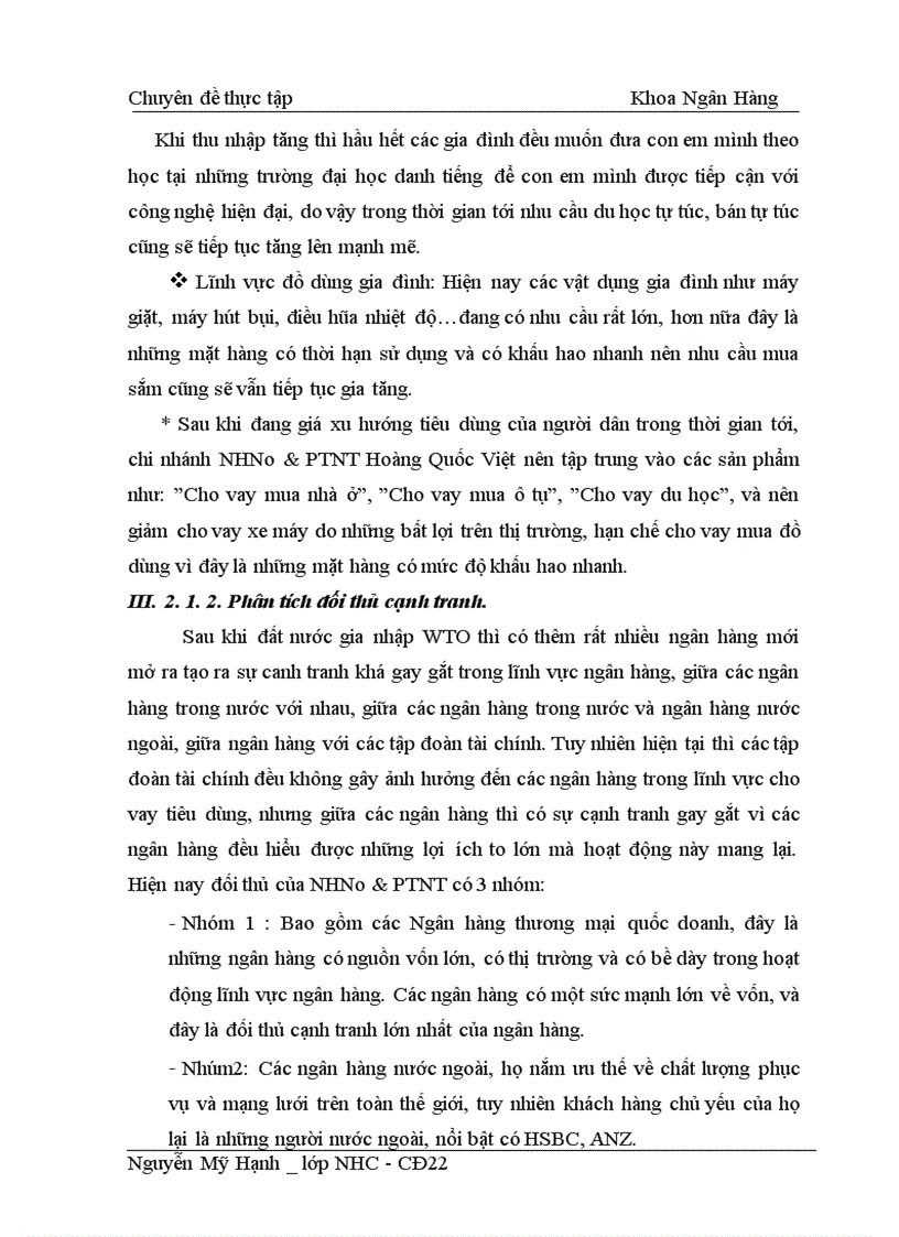 image for page Giải pháp mở rộng cho vay tiêu dùng tại NHNo PTNT Hoàng Quốc Việt