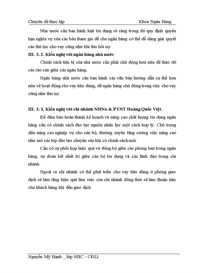 image for page Giải pháp mở rộng cho vay tiêu dùng tại NHNo PTNT Hoàng Quốc Việt