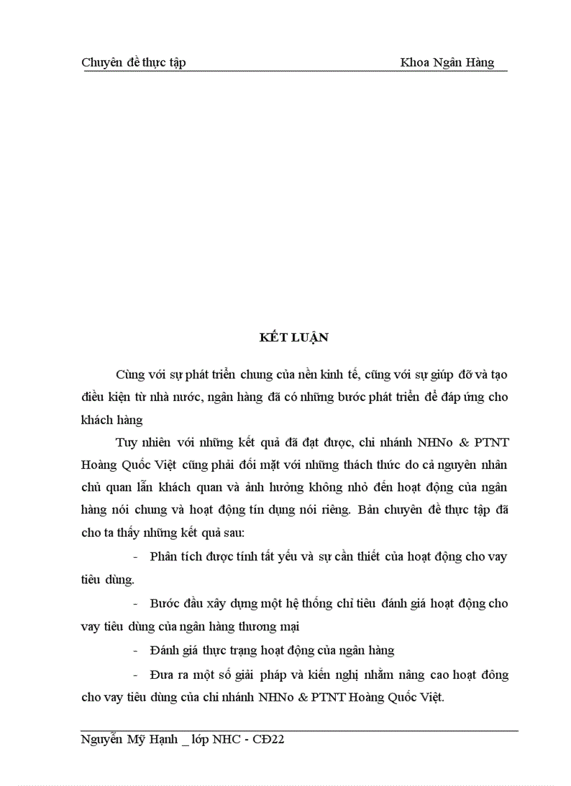 image for page Giải pháp mở rộng cho vay tiêu dùng tại NHNo PTNT Hoàng Quốc Việt