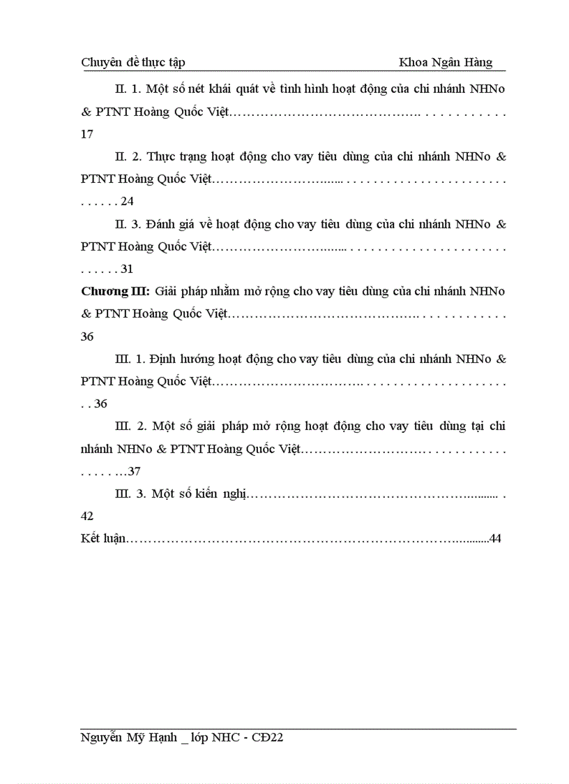 image for page Giải pháp mở rộng cho vay tiêu dùng tại NHNo PTNT Hoàng Quốc Việt