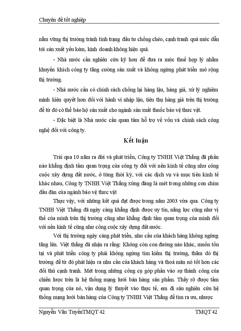image for page Những giải pháp hoàn thiện hệ thống mạng lưới bán hàng sản phẩm của công ty TNHH Việt Thắng 1