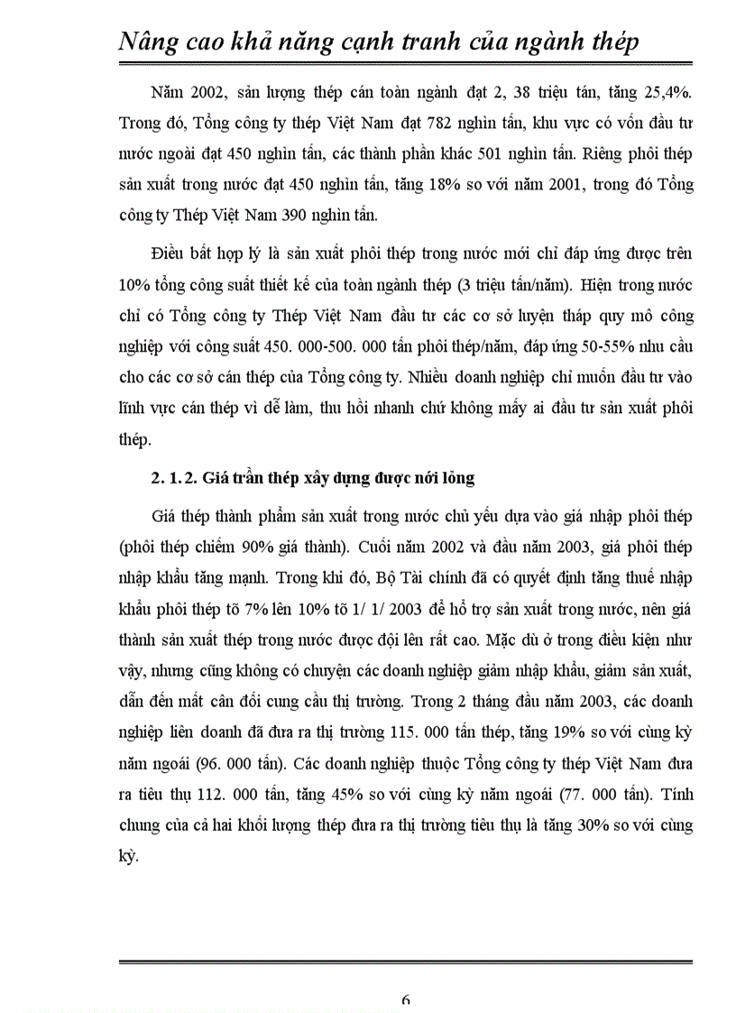 image for page Nâng cao khả năng cạnh tranh của ngành thép nước ta trong qúa trình hội nhập khu vực và quốc tế 1