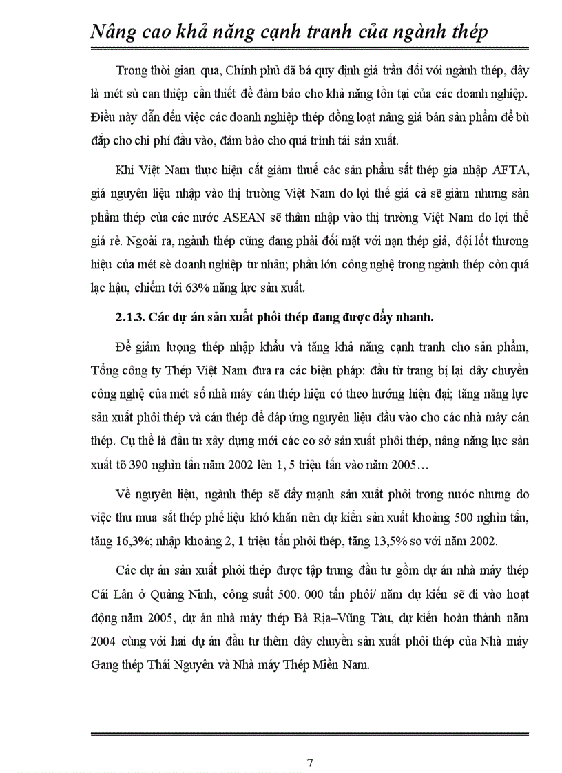 image for page Nâng cao khả năng cạnh tranh của ngành thép nước ta trong qúa trình hội nhập khu vực và quốc tế 1