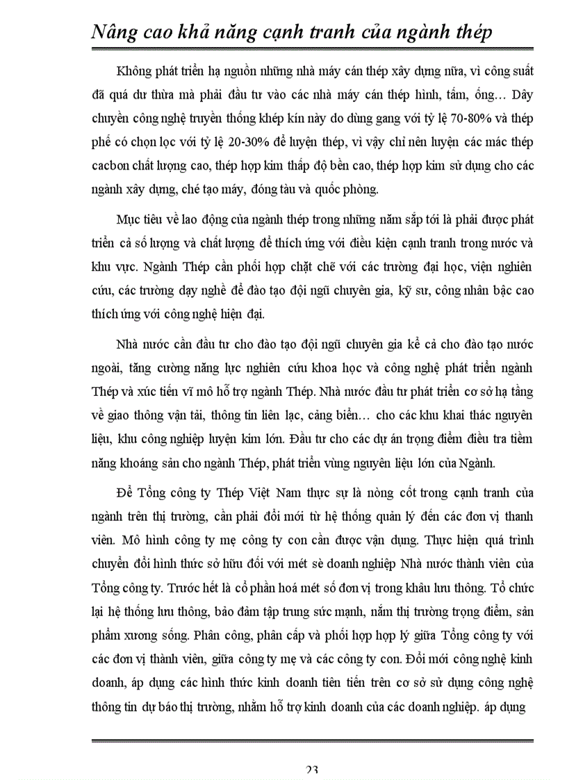 image for page Nâng cao khả năng cạnh tranh của ngành thép nước ta trong qúa trình hội nhập khu vực và quốc tế 1