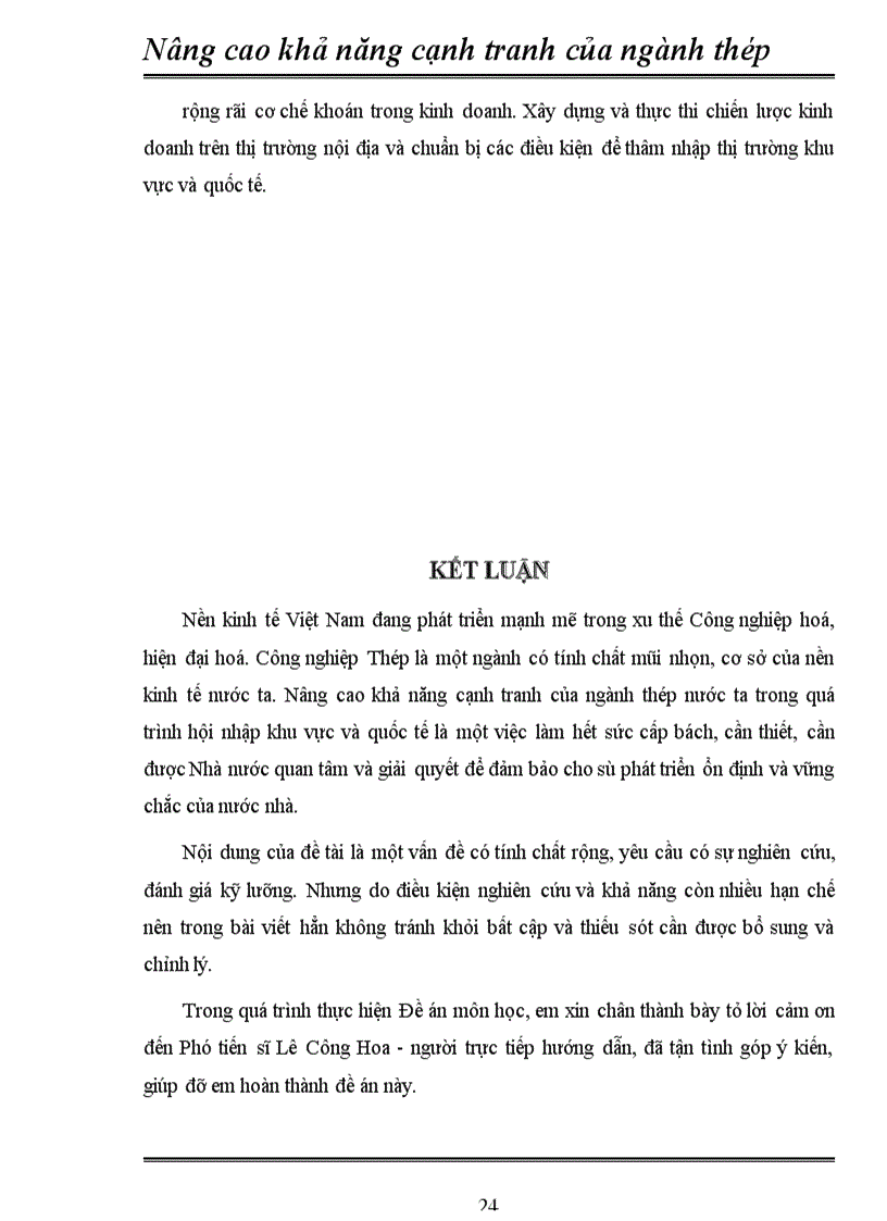image for page Nâng cao khả năng cạnh tranh của ngành thép nước ta trong qúa trình hội nhập khu vực và quốc tế 1
