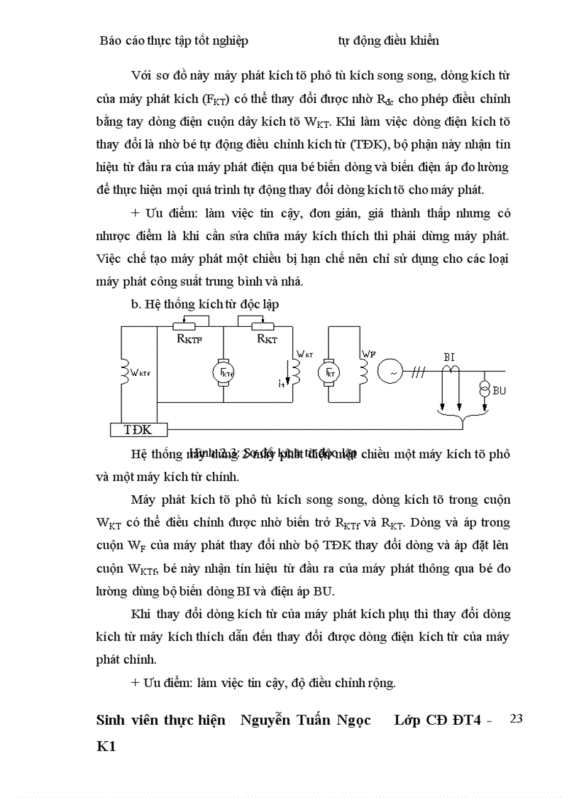 image for page Khảo sát các sơ đồ hệ thống tự kích và tự ổn định điện áp của máy phát điện đang vận hành theo công suất khác nhau