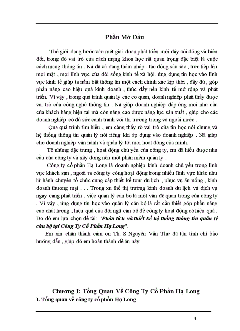 image for page Phân tích và thiết kế hệ thống thông tin quản lý cán bộ tại Công Ty Cổ Phần Hạ Long 1