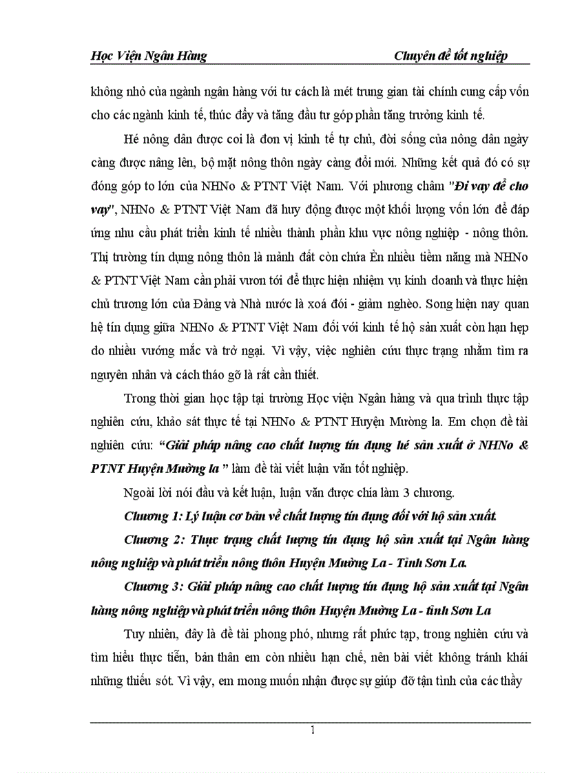 image for page Giải pháp nâng cao chất lượng tớn dụng hộ sản xuất ở NHNNo PTNT Mường la